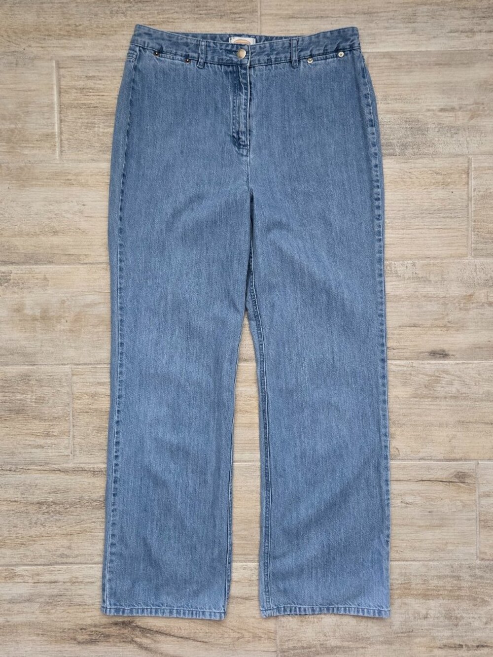 Talbots Straight Leg Jeans Womens Light Wash Blue All Cotton Everyday 12